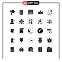 Set of 25 Modern UI Icons Symbols Signs for energy ecological work paper hobby Editable Vector Design Elements
