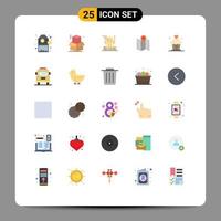 Pictogram Set of 25 Simple Flat Colors of cupcake pointer advisor navigation direction Editable Vector Design Elements