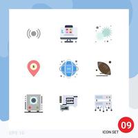 Modern Set of 9 Flat Colors and symbols such as dollar map app location day Editable Vector Design Elements