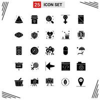 25 Icons Solid Style Grid Based Creative Glyph Symbols for Website Design Simple Solid Icon Signs Isolated on White Background 25 Icon Set vector