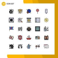 paquete de iconos de vector de stock de 25 signos y símbolos de línea para elementos de diseño de vector editables de ubicación de pin de finanzas de teléfono móvil