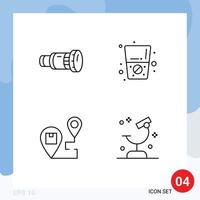 4 Creative Icons Modern Signs and Symbols of cam destination device water map Editable Vector Design Elements