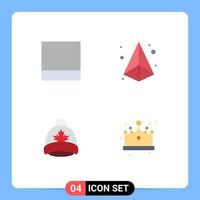 4 Thematic Vector Flat Icons and Editable Symbols of grid canada laser hat fashion Editable Vector Design Elements