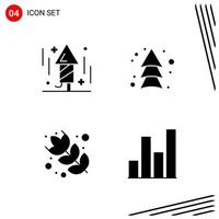 colección de 4 iconos vectoriales en estilo sólido símbolos de glifo perfecto de píxeles para web y signos de iconos sólidos móviles sobre fondo blanco 4 iconos vector