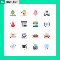 User Interface Pack of 16 Basic Flat Colors of laser arrow easter idea brainstorming Editable Pack of Creative Vector Design Elements