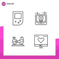 Outline Icon set Pack of 4 Line Icons isolated on White Background for responsive Website Design Print and Mobile Applications vector