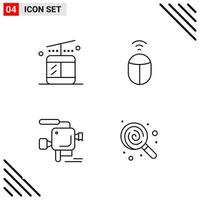 Pixle Perfect Set of 4 Line Icons Outline Icon Set for Webite Designing and Mobile Applications Interface vector