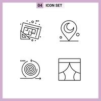 4 Creative Icons Modern Signs and Symbols of blueprint cycles tools muslim management Editable Vector Design Elements