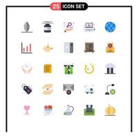 Flat Color Pack of 25 Universal Symbols of system error charity crash women Editable Vector Design Elements