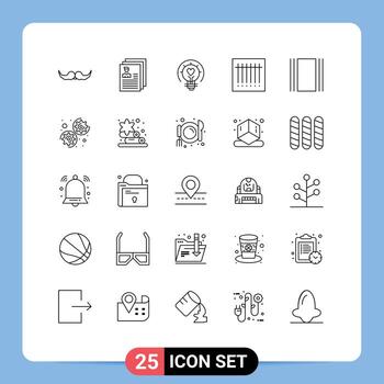 grupo de 25 líneas modernas configuradas para escanear archivos de código de barras consejos elementos de diseño de vectores editables ligeros