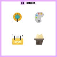 User Interface Pack of 4 Basic Flat Icons of wheel signage ship paint cart Editable Vector Design Elements