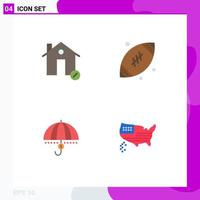 4 Universal Flat Icon Signs Symbols of buildings funds house father financial Editable Vector Design Elements