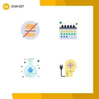 4 Creative Icons Modern Signs and Symbols of burger flask no date science Editable Vector Design Elements