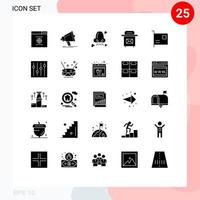 Pack of 25 Modern Solid Glyphs Signs and Symbols for Web Print Media such as computers postbox air post pollution Editable Vector Design Elements