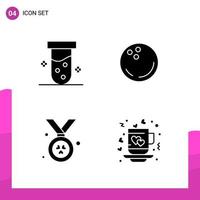 Glyph Icon set Pack of 4 Solid Icons isolated on White Background for responsive Website Design Print and Mobile Applications vector