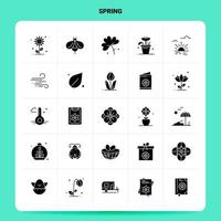 Solid 25 Spring Icon set Vector Glyph Style Design Black Icons Set Web and Mobile Business ideas design Vector Illustration