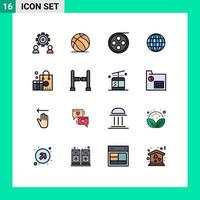 16 Creative Icons Modern Signs and Symbols of branding web usa internet video Editable Creative Vector Design Elements