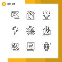 9 Creative Icons Modern Signs and Symbols of goal target human stopwatch construction Editable Vector Design Elements