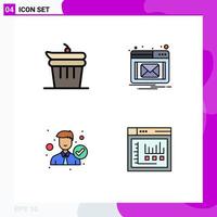 Universal Icon Symbols Group of 4 Modern Filledline Flat Colors of and man kitchen popup right Editable Vector Design Elements