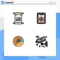 4 Filledline Flat Color concept for Websites Mobile and Apps scroll business usa spring diagram Editable Vector Design Elements