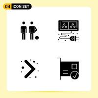 4 Creative Icons for Modern website design and responsive mobile apps 4 Glyph Symbols Signs on White Background 4 Icon Pack vector