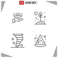 4 Icons Line Style Grid Based Creative Outline Symbols for Website Design Simple Line Icon Signs Isolated on White Background 4 Icon Set vector