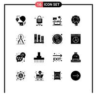 User Interface Pack of 16 Basic Solid Glyphs of precision insurance table lamp help emergency Editable Vector Design Elements