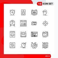 16 Creative Icons Modern Signs and Symbols of unlock lock campaign key update Editable Vector Design Elements