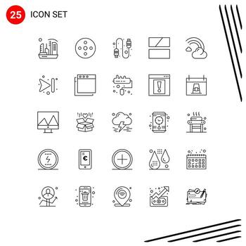 Group of 25 Lines Signs and Symbols for filled layout storage image editing Editable Vector Design Elements