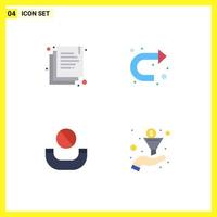 4 Flat Icon concept for Websites Mobile and Apps copy handset arrow right funnel Editable Vector Design Elements