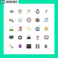 25 Universal Flat Color Signs Symbols of canoe speedometer data investment time award Editable Vector Design Elements