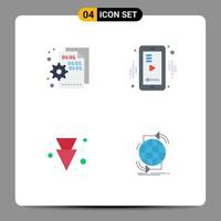 4 Thematic Vector Flat Icons and Editable Symbols of browser arrow page mobile full Editable Vector Design Elements