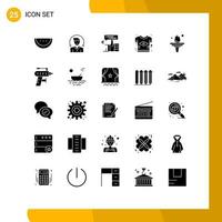 Pictogram Set of 25 Simple Solid Glyphs of education tshirt like flag brazilian Editable Vector Design Elements