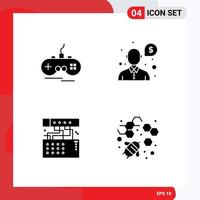 4 Creative Icons Modern Signs and Symbols of joystick connection gamepad question module Editable Vector Design Elements