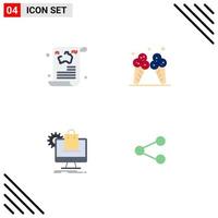 Modern Set of 4 Flat Icons Pictograph of blog shopping travel ice ecommerce Editable Vector Design Elements