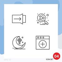 Set of 4 Vector Filledline Flat Colors on Grid for gesture decoration network search engine eid Editable Vector Design Elements