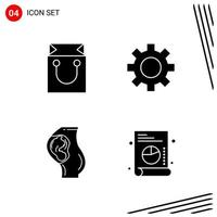 Collection of 4 Vector Icons in solid style Pixle Perfect Glyph Symbols for Web and Mobile Solid Icon Signs on White Background 4 Icons