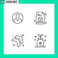 Pack of 4 Line Style Icon Set Outline Symbols for print Creative Signs Isolated on White Background 4 Icon Set vector