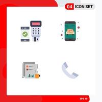 Modern Set of 4 Flat Icons and symbols such as code financial scan service news Editable Vector Design Elements