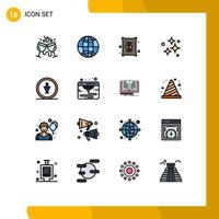 Modern Set of 16 Flat Color Filled Lines Pictograph of arrow wash agriculture neat clean Editable Creative Vector Design Elements