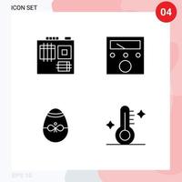 Set of 4 Modern UI Icons Symbols Signs for computer easter ampere gift medical Editable Vector Design Elements