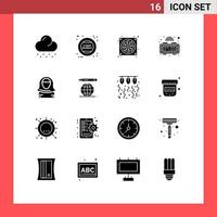 16 Creative Icons Modern Signs and Symbols of gulf avatar computer arab digital clock Editable Vector Design Elements