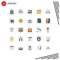 paquete de iconos de vector de stock de 25 signos de línea y símbolos para el amor compartir elementos de diseño de vector editables de fábrica de enlace wifi