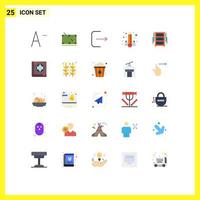 25 Universal Flat Color Signs Symbols of interior draw multimedia rocket knowledge Editable Vector Design Elements
