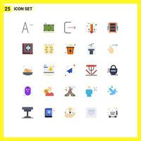 25 Universal Flat Color Signs Symbols of interior draw multimedia rocket knowledge Editable Vector Design Elements