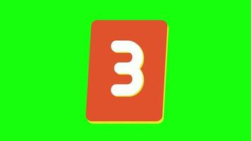 Animation 3d du comptage des nombres de 1,2,3,4,5,6,7,8,9,10,0 en orange sur fond vert video