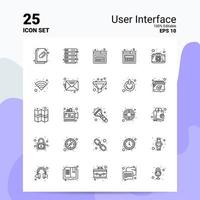 25 User Interface Icon Set 100 Editable EPS 10 Files Business Logo Concept Ideas Line icon design vector