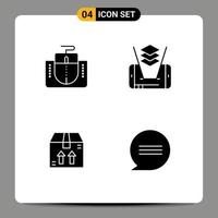 Stock Vector Icon Pack of Line Signs and Symbols for mouse package computer technology conversation Editable Vector Design Elements