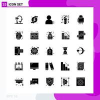 Solid Icon set Pack of 25 Glyph Icons isolated on White Background for Web Print and Mobile vector