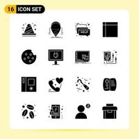 16 Creative Icons for Modern website design and responsive mobile apps 16 Glyph Symbols Signs on White Background 16 Icon Pack vector